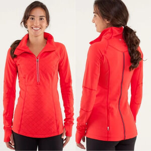 lululemon athletica Red Quilted Sweatshirt